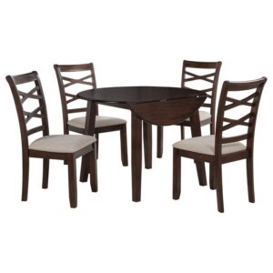 Barton 5-piece Round Wood Dining Table Set Dark Brown Barton 5-piece Round Wood Dining Table Set Dark Brown