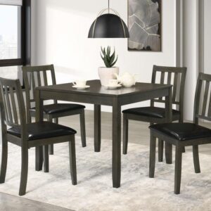 Parkwood 5-piece Square Dining Table Set Dark Ash Brown Parkwood 5-piece Square Dining Table Set Dark Ash Brown