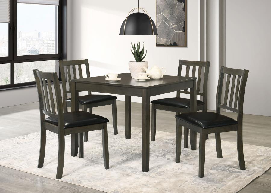 Parkwood 5-piece Square Dining Table Set Dark Ash Brown