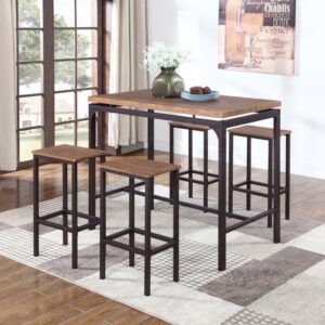 Santana 5-piece Pub Height Bar Table Set Weathered Chestnut Santana 5-piece Pub Height Bar Table Set Weathered Chestnut