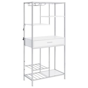 Figueroa 5-shelf LED Wine Storage Bar Cabinet White High Gloss Figueroa 5-shelf LED Wine Storage Bar Cabinet White High Gloss