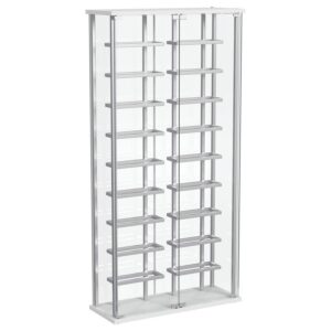 Montara Tempered Glass Wine Storage LED Curio Cabinet Chrome Montara Tempered Glass Wine Storage LED Curio Cabinet Chrome