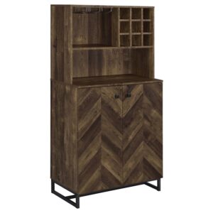 Mendoza 2-door Home Bar Cabinet Wine Storage Rustic Oak Mendoza 2-door Home Bar Cabinet Wine Storage Rustic Oak