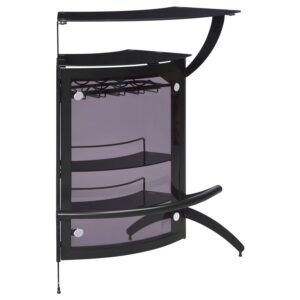 Dallas 2-shelf Curved Freestanding Home Bar Cabinet Black Dallas 2-shelf Curved Freestanding Home Bar Cabinet Black