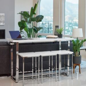 Marmot 4-piece Rectangular Counter Height Table Set Chrome Marmot 4-piece Rectangular Counter Height Table Set Chrome