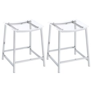 Jovani Acrylic Backless Counter Stool Chrome (Set of 2) Jovani Acrylic Backless Counter Stool Chrome (Set of 2)