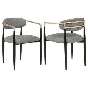 Bradbury Fabric Upholstered Dining Arm Chair Grey (Set of 2) Bradbury Fabric Upholstered Dining Arm Chair Grey (Set of 2)