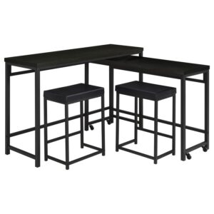Hawes 4-piece Multipurpose Counter Height Table Set Black Hawes 4-piece Multipurpose Counter Height Table Set Black