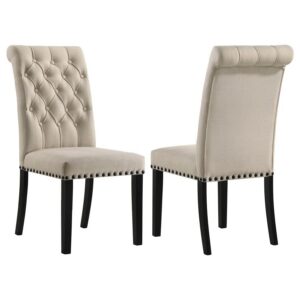 Alana Fabric Upholstered Dining Side Chair Beige (Set of 2) Alana Fabric Upholstered Dining Side Chair Beige (Set of 2)