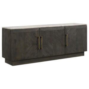 Dennis 3-door Marble Top Sideboard Buffet Tobacco Grey Dennis 3-door Marble Top Sideboard Buffet Tobacco Grey