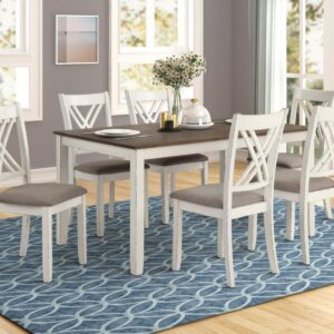 Fortress 7-piece Rectangular Dining Set Vintage Vanilla Fortress 7-piece Rectangular Dining Set Vintage Vanilla