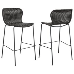 Mckinley Faux Rattan Metal Bar Chair Brown (Set of 2) Mckinley Faux Rattan Metal Bar Chair Brown (Set of 2)