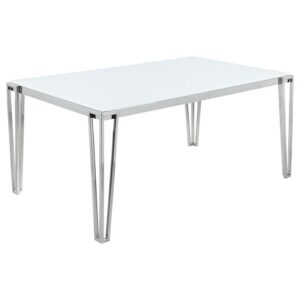 Pauline Rectangular 64-inch Glass Top Dining Table Chrome Pauline Rectangular 64-inch Glass Top Dining Table Chrome