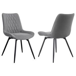 Diggs Upholstered Swivel Dining Side Chair Grey (Set of 2) Diggs Upholstered Swivel Dining Side Chair Grey (Set of 2)