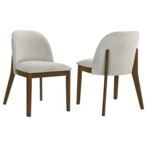 Mueller Upholstered Dining Side Chair Brown and Beige (Set of 2) Mueller Upholstered Dining Side Chair Brown and Beige (Set of 2)