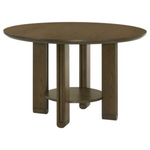 Ottowa 47-inch Round Wood Dining Table with Shelf Brown Ottowa 47-inch Round Wood Dining Table with Shelf Brown
