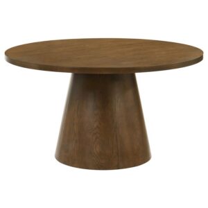 Franklin 54-inch Round Wood Pedestal Base Dining Table Dark Brown Franklin 54-inch Round Wood Pedestal Base Dining Table Dark Brown