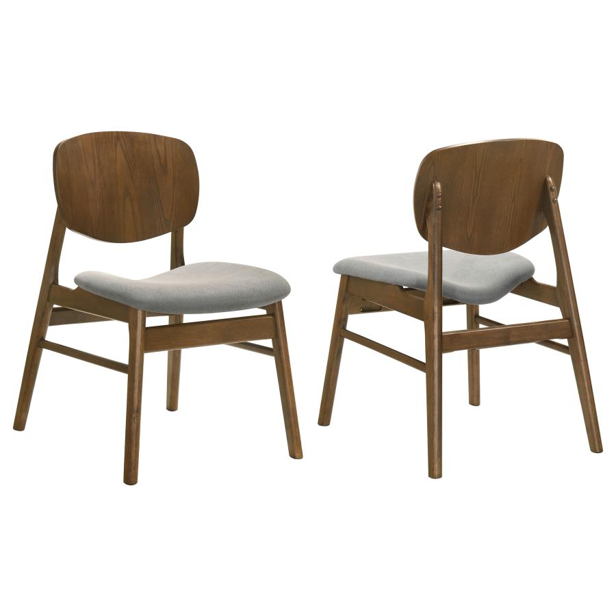 Benford Dining Side Chair Upholstered Seat Dark Brown (Set of 2)
