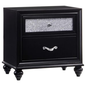 Barzini 2-drawer Nightstand Black Barzini 2-drawer Nightstand Black