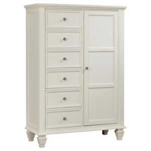 Sandy Beach 8-drawer Door Chest Cream White