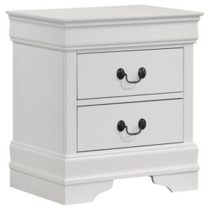 Louis Philippe 2-drawer Nightstand Bedside Table White Louis Philippe 2-drawer Nightstand Bedside Table White