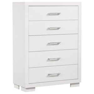 Jessica 5-drawer Bedroom Chest Snow White Jessica 5-drawer Bedroom Chest Snow White