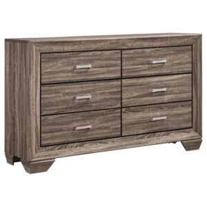 Kauffman 6-drawer Dresser Washed Taupe Kauffman 6-drawer Dresser Washed Taupe
