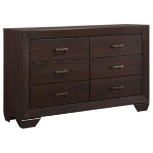 Kauffman 6-drawer Dresser Dark Cocoa Kauffman 6-drawer Dresser Dark Cocoa