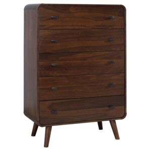 Robyn 5-drawer Bedroom Chest of Drawers Dark Walnut Robyn 5-drawer Bedroom Chest of Drawers Dark Walnut