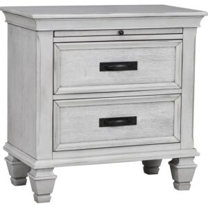 Franco 2-drawer Nightstand Distressed White Franco 2-drawer Nightstand Distressed White