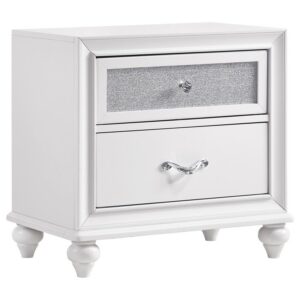 Barzini 2-drawer Nightstand White Barzini 2-drawer Nightstand White