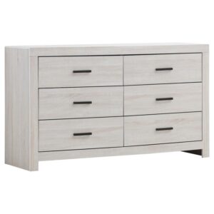 Brantford 6-drawer Dresser Coastal White Brantford 6-drawer Dresser Coastal White