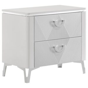 Cassia 2-drawer Nightstand Bedside Table White High Gloss Cassia 2-drawer Nightstand Bedside Table White High Gloss