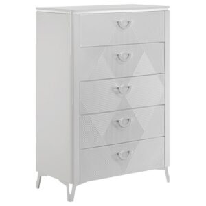 Cassia 5-drawer Bedroom Chest of Drawers White High Gloss Cassia 5-drawer Bedroom Chest of Drawers White High Gloss