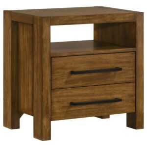 Adderley 2-drawer Nightstand Bedside Table Warm Brown Adderley 2-drawer Nightstand Bedside Table Warm Brown
