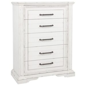 McKinney 5-drawer Bedroom Chest of Drawers Vintage White McKinney 5-drawer Bedroom Chest of Drawers Vintage White