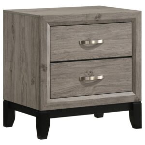 Valen 2-drawer Nightstand Bedside Table Light Taupe
