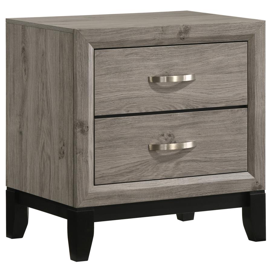 Valen 2-drawer Nightstand Bedside Table Light Taupe