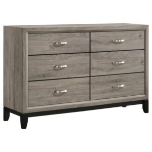 Valen 6-drawer Bedroom Dresser Cabinet Light Taupe Valen 6-drawer Bedroom Dresser Cabinet Light Taupe