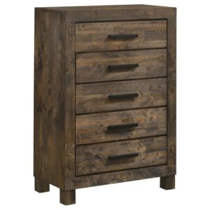 Woodmont 5-drawer Bedroom Chest Rustic Golden Brown Woodmont 5-drawer Bedroom Chest Rustic Golden Brown