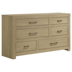 Hendricks 6-drawer Bedroom Dresser Storage Cabinet Light Oak Hendricks 6-drawer Bedroom Dresser Storage Cabinet Light Oak