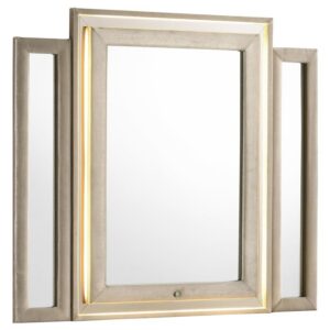 Lorient LED Dresser Mirror Ivory and Camel Lorient LED Dresser Mirror Ivory and Camel