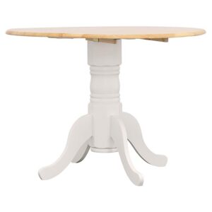 Allison Round 40-inch Drop Leaf Extension Dining Table White Allison Round 40-inch Drop Leaf Extension Dining Table White