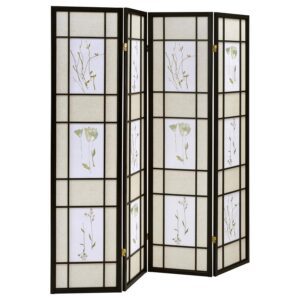 Catabella 4-Panel Room Divider Folding Shoji Screen Floral Catabella 4-Panel Room Divider Folding Shoji Screen Floral