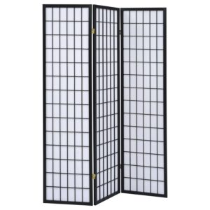 Carrie 3-Panel Room Divider Folding Shoji Screen Black Carrie 3-Panel Room Divider Folding Shoji Screen Black