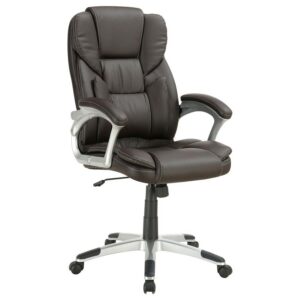 Kaffir Upholstered Adjustable Office Desk Chair Dark Brown Kaffir Upholstered Adjustable Office Desk Chair Dark Brown