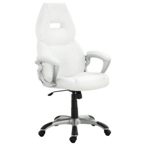 Bruce Upholstered Adjustable Home Office Desk Chair White Bruce Upholstered Adjustable Home Office Desk Chair White
