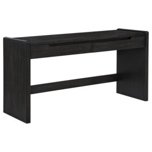 Leandro 2-drawer Home Office Writing Desk Burnished Black Leandro 2-drawer Home Office Writing Desk Burnished Black