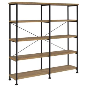 Analiese 63-inch 4-shelf Double Bookshelf Mango Analiese 63-inch 4-shelf Double Bookshelf Mango