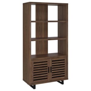 Maddox 71-inch 3-shelf Cabinet Bookcase Walnut Maddox 71-inch 3-shelf Cabinet Bookcase Walnut